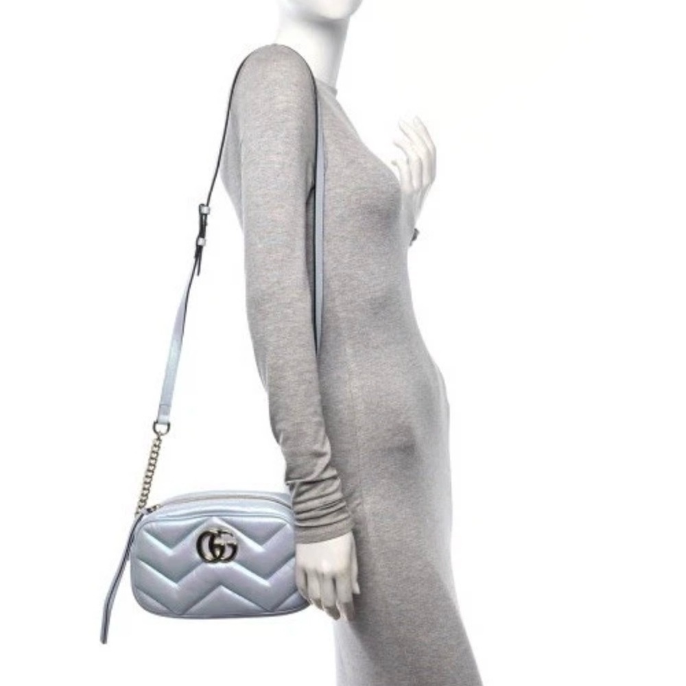 Gucci Iridescent Nappa Chevron Matelasse GG Marmont Shoulder/CrossbodyBag
